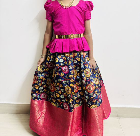 Picture of Kalamkari pattu lehanga For 4-6Y