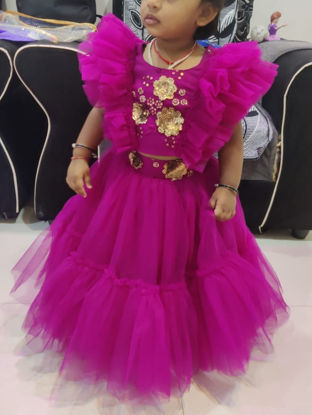Picture of Net crop top Lehanga For 2-4Y