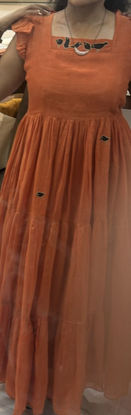 Picture of Orange Mul Chanderi Dress