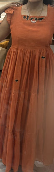 Picture of Orange Mul Chanderi Dress