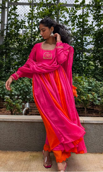 Picture of Ilaaso brand chanderi anarkali