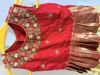 Picture of Ivory pattu lehenga with pleated maggam work red blouse For 4-6Y