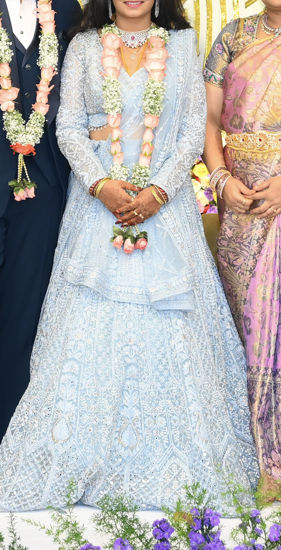 Picture of Pastel blue reception lehenga