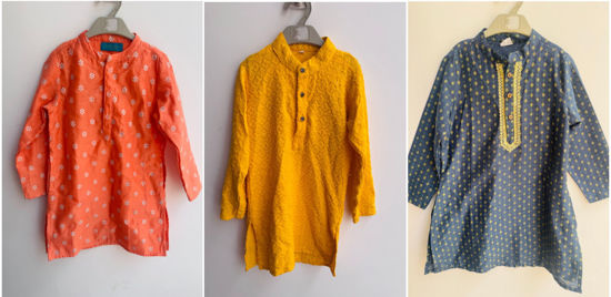 Picture of Combo of 3 kurtas with white pant For 2-4Y