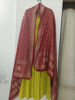 Picture of Lime green long dress with pink dupatta