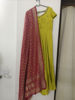 Picture of Lime green long dress with pink dupatta