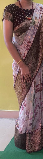 Picture of Banaras georgette saree with pattern blouse