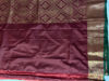 Picture of Maroon pattu saree with all over peacock design (semi soft kanchipattu)