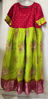 Picture of Pink and parrot green long frock