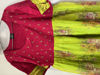 Picture of Pink and parrot green long frock