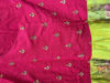 Picture of Pink and parrot green long frock