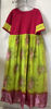 Picture of Pink and parrot green long frock