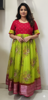 Picture of Pink and parrot green long frock