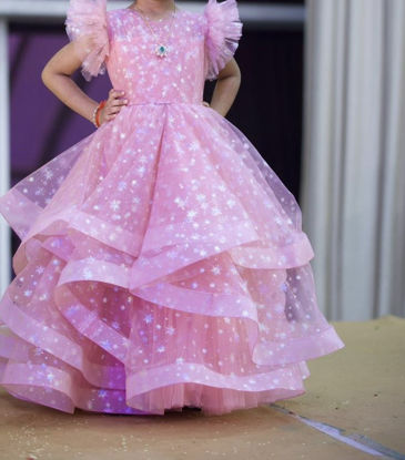 Picture of Samta and Sruti Pink snow flake frock For 2-4Y