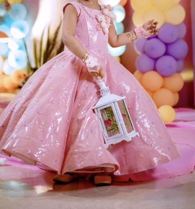 Picture of Samta and Sruti Pink princess frock For 3-4Y