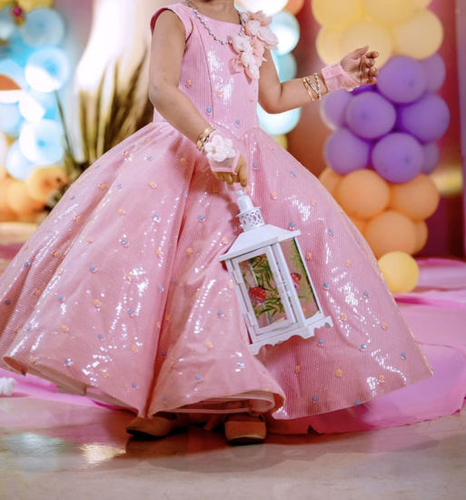 Picture of Samta and Sruti Pink princess frock For 3-4Y