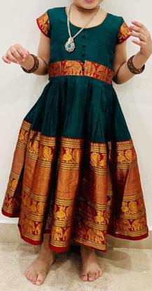 Picture of Narayanpet Zari Border Cotton frock for 3-4Y