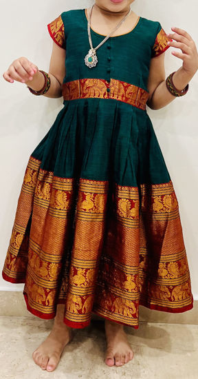 Picture of Narayanpet Zari Border Cotton frock for 3-4Y