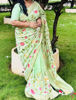 Picture of Pista green saree alover thread work