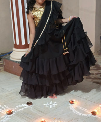 Picture of Layered skirt and  heavy sequence blouse with duppatta-9Y