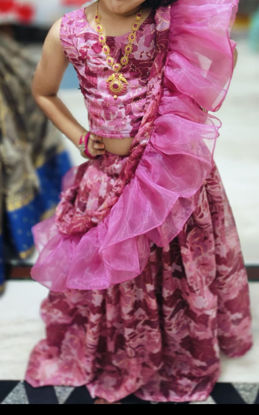 Picture of Position embroidered organza skirt with designer dupatta For 6-8Y