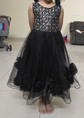 Picture of Partywear layered frock with sequence yoke For 4-6Y