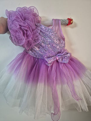 Picture of Brinjal and White Frock For 1Y