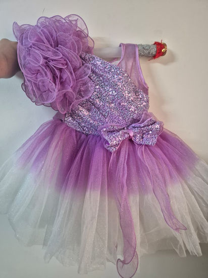 Picture of Brinjal and White Frock For 1Y