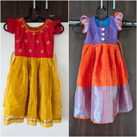 Picture of Semi pattu frocks combo For 2-4Y