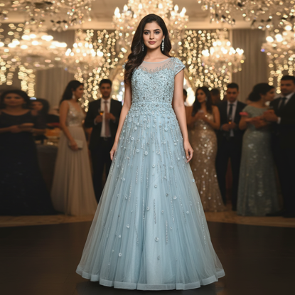 Picture of Stunning Neerus ice blue color frock