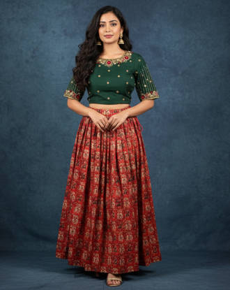 Picture of Patola lehenga with crop top