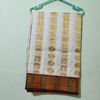 Picture of White and maroon saree