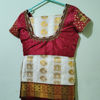 Picture of White and maroon saree