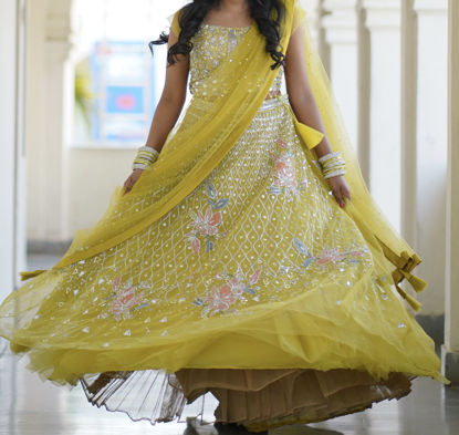 Picture of Yellow Floral Lehanga