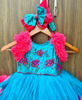 Picture of Beautiful ruffled dress in blue and pink shade For 4-5Y
