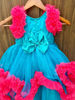 Picture of Beautiful ruffled dress in blue and pink shade For 4-5Y