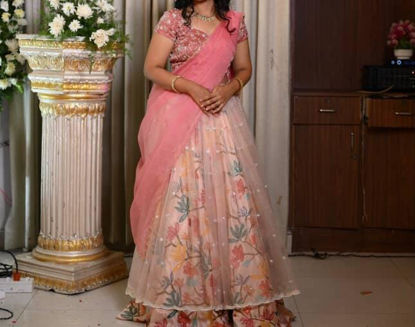 Picture of Designer Lehanga with tissue Blouse