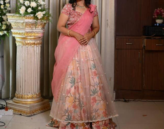 Picture of Designer Lehanga with tissue Blouse