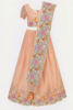 Picture of Beautiful peach based lehenga with a subtle shimmer and multicolour floral embroidery.