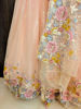 Picture of Beautiful peach based lehenga with a subtle shimmer and multicolour floral embroidery.