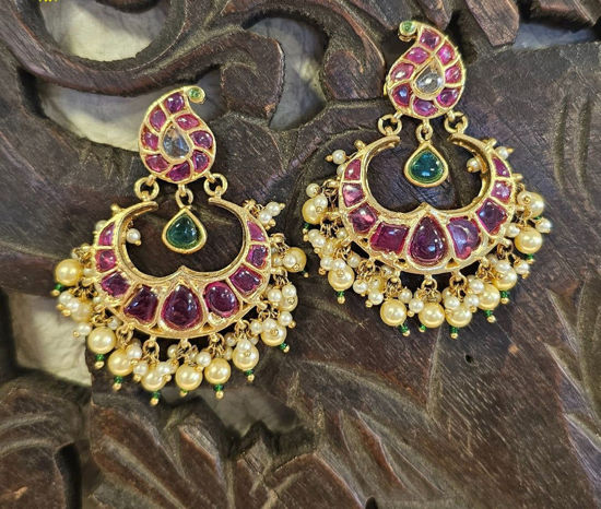 Picture of Jadau kundan chandbali earrings