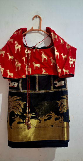 Picture of Black cotton silk saree