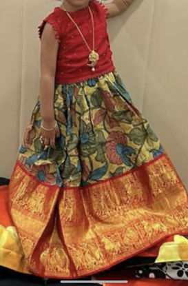 Picture of Pen Kalamkari  Pattu pavada For 2-3Y
