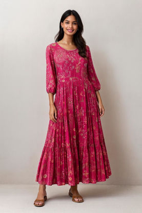 Picture of Tarunis soft crepe silk long dress