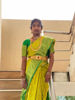 Picture of Classy yellow and green pattu saree