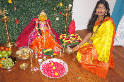 Picture of <<TejasviPasham>> Yellow orange fancy saree