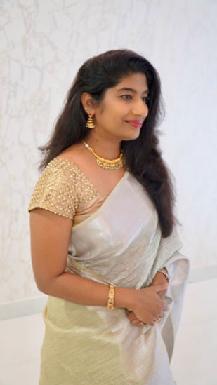 Picture of Fancy silver tissue saree