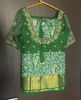 Picture of Green pattu fancy sarree with maggam work blouse