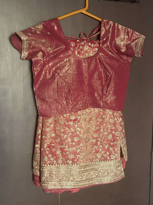 Picture of Onion pink work fancy saree with blouse