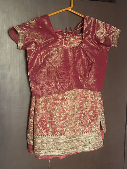 Picture of Onion pink work fancy saree with blouse